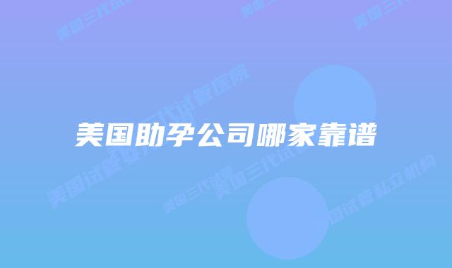 美国助孕公司哪家靠谱