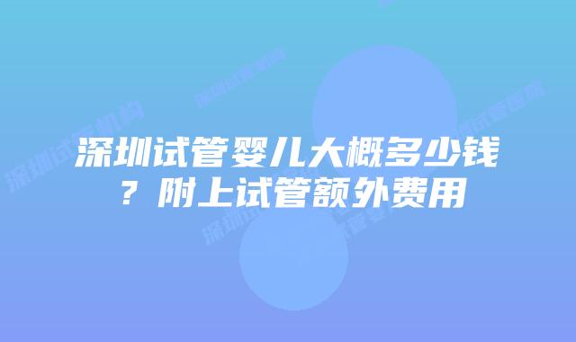 深圳试管婴儿大概多少钱？附上试管额外费用