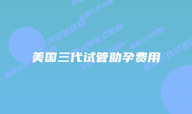 美国三代试管助孕费用