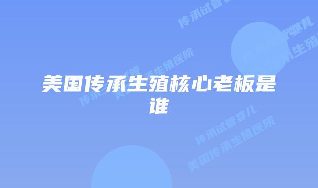 美国传承生殖核心老板是谁