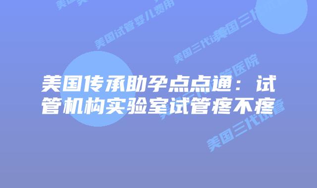 美国传承助孕点点通:试管机构实验室试管疼不疼