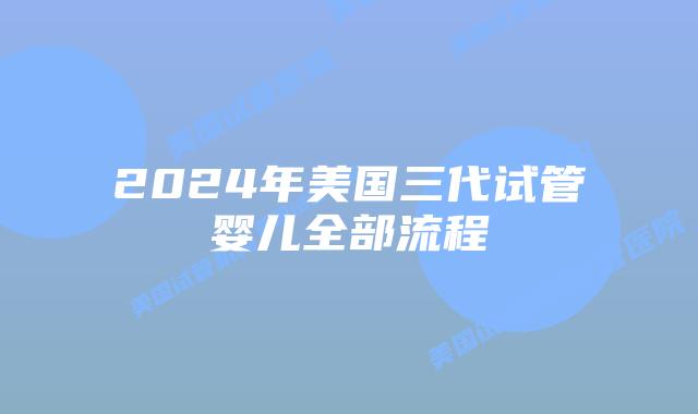 2024年美国三代试管婴儿全部流程