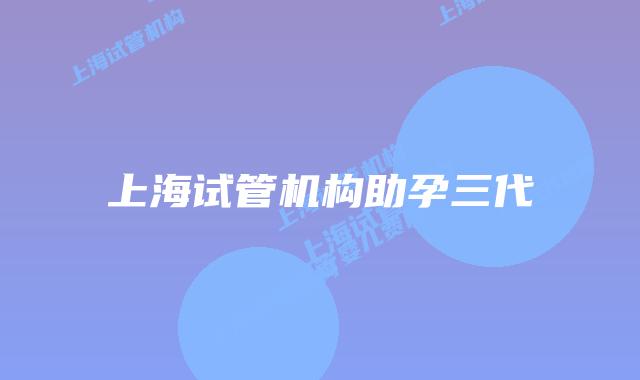 上海试管机构助孕三代