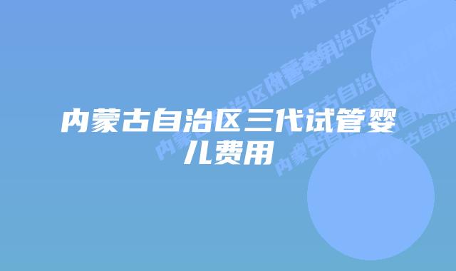 内蒙古自治区三代试管婴儿费用