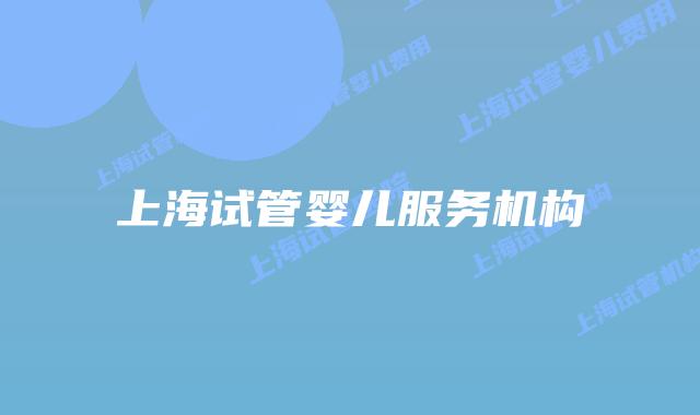 上海试管婴儿服务机构