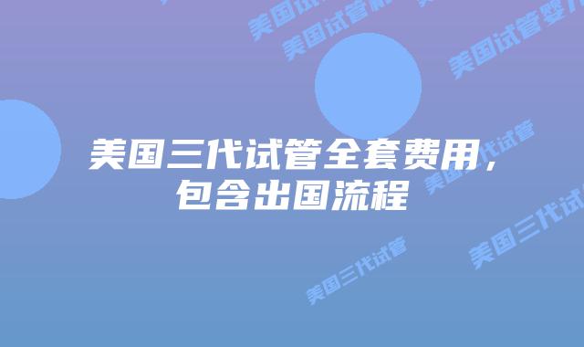 美国三代试管全套费用，包含出国流程