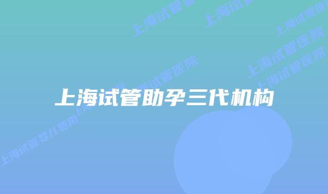 上海试管助孕三代机构