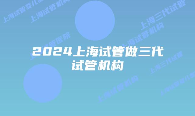 2024上海试管做三代试管机构