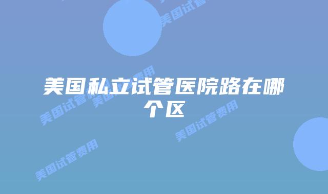 美国私立试管医院路在哪个区