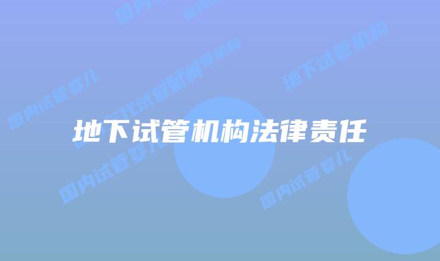 地下试管机构法律责任
