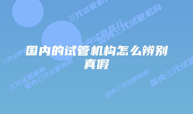 国内的试管机构怎么辨别真假