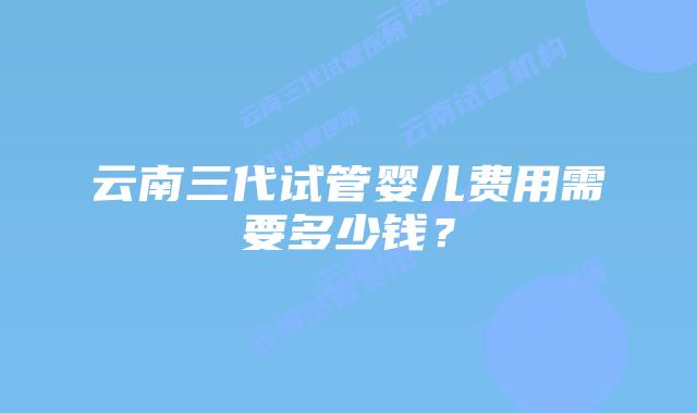 云南三代试管婴儿费用需要多少钱?