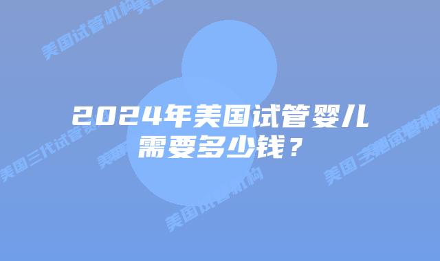 2024年美国试管婴儿需要多少钱？