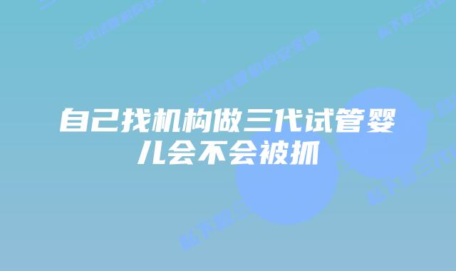 自己找机构做三代试管婴儿会不会被抓