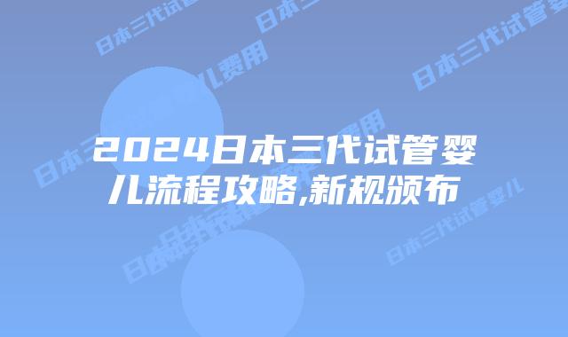 2024日本三代试管婴儿流程攻略,新规颁布