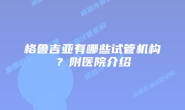 格鲁吉亚有哪些试管机构？附医院介绍