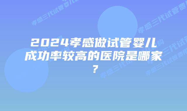 2024孝感做试管婴儿成功率较高的医院是哪家?