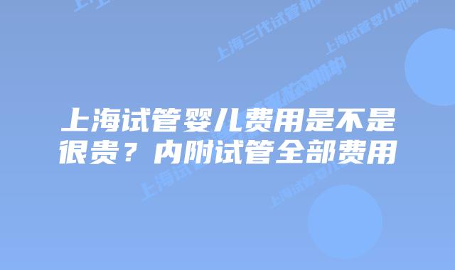 上海试管婴儿费用是不是很贵?内附试管全部费用