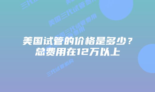 美国试管的价格是多少?总费用在12万以上