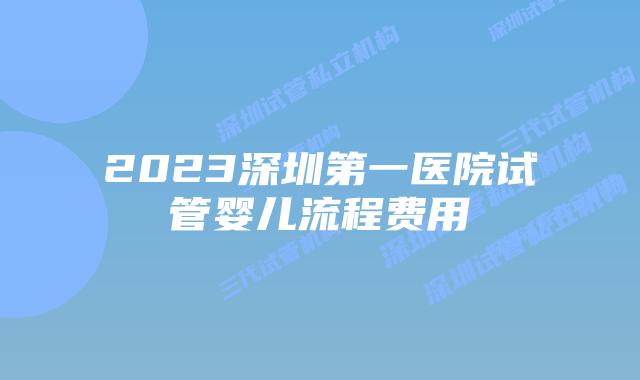 2023深圳第一医院试管婴儿流程费用