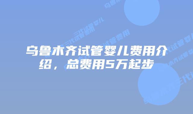 乌鲁木齐试管婴儿费用介绍，总费用5万起步