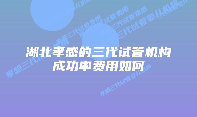 湖北孝感的三代试管机构成功率费用如何