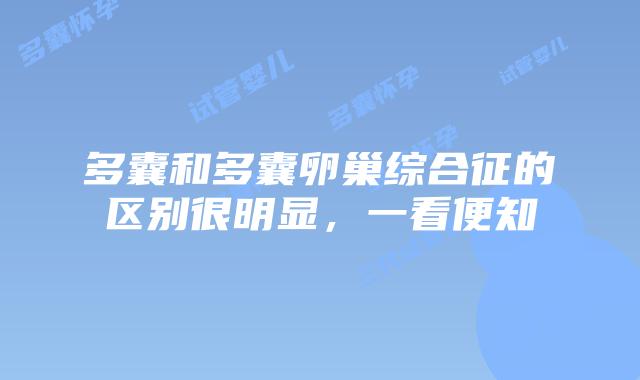 多囊和多囊卵巢综合征的区别很明显,一看便知