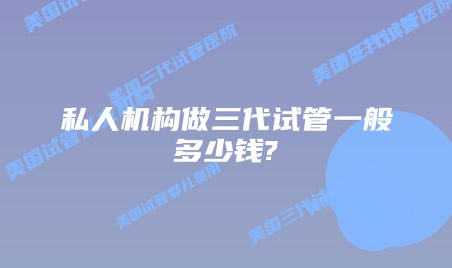 私人机构做三代试管一般多少钱?