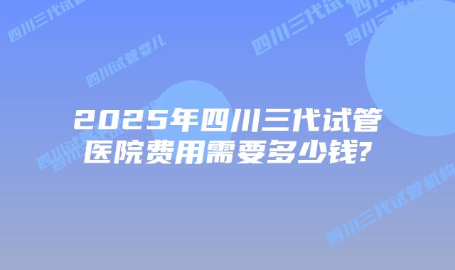 2025年四川三代试管医院费用需要多少钱?