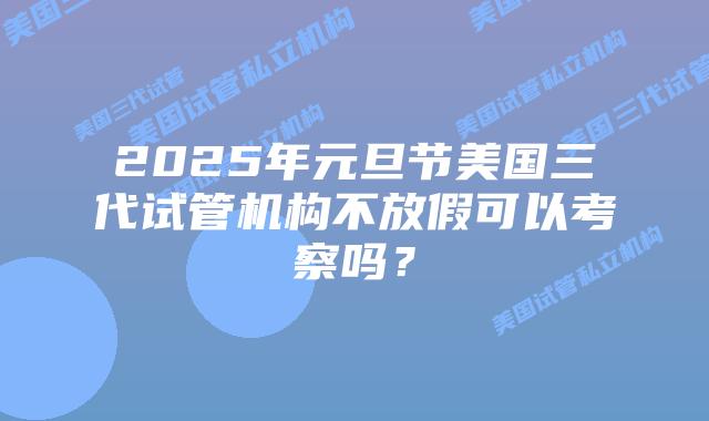 2025年元旦节美国三代试管机构不放假可以考察吗？