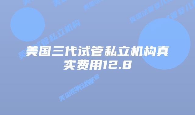 美国三代试管私立机构真实费用12.8