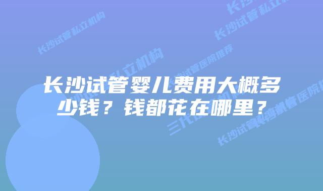 长沙试管婴儿费用大概多少钱?钱都花在哪里?