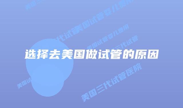 选择去美国做试管的原因