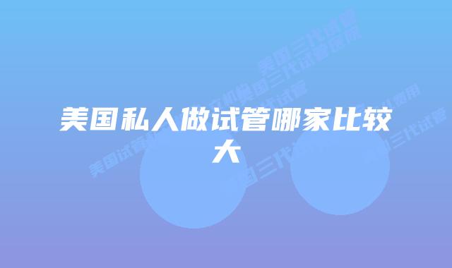 美国私人做试管哪家比较大