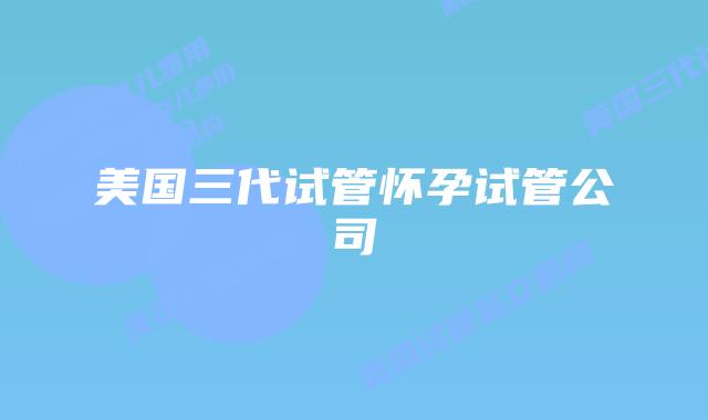 美国三代试管怀孕试管公司