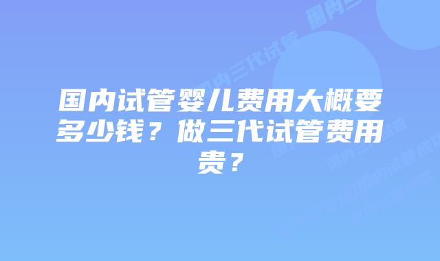 国内试管婴儿费用大概要多少钱？做三代试管费用贵？