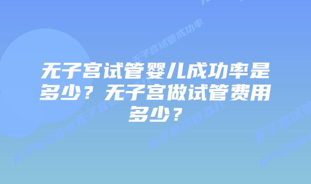无子宫试管婴儿成功率是多少？无子宫做试管费用多少？
