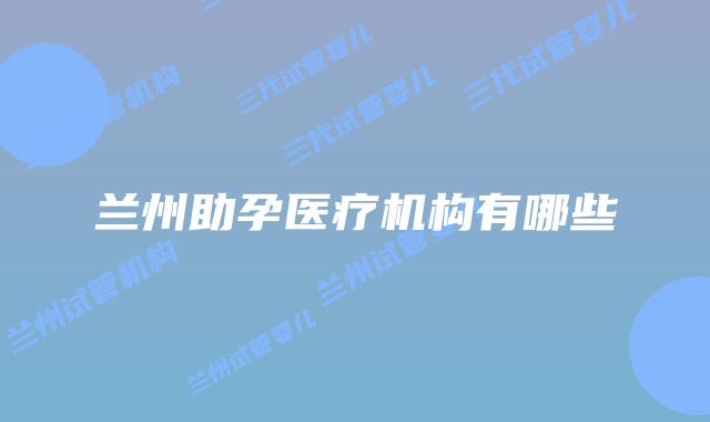 兰州助孕医疗机构有哪些