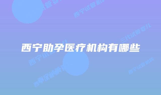 西宁助孕医疗机构有哪些