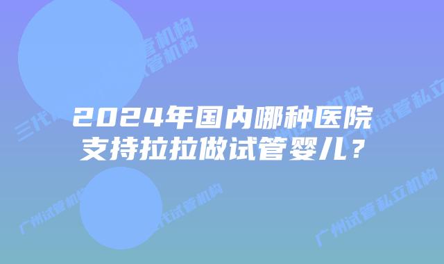2024年国内哪种医院支持拉拉做试管婴儿？