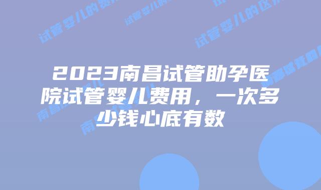 2023南昌试管助孕医院试管婴儿费用，一次多少钱心底有数