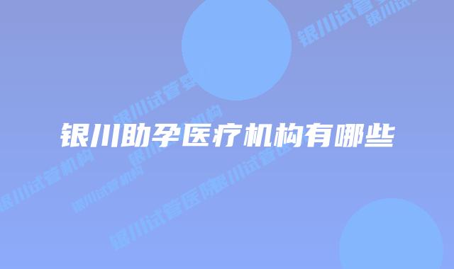 银川助孕医疗机构有哪些