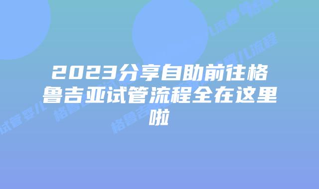 2023分享自助前往格鲁吉亚试管流程全在这里啦