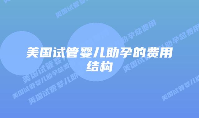 美国试管婴儿助孕的费用结构