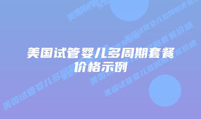 美国试管婴儿多周期套餐价格示例