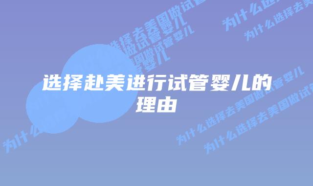 选择赴美进行试管婴儿的理由