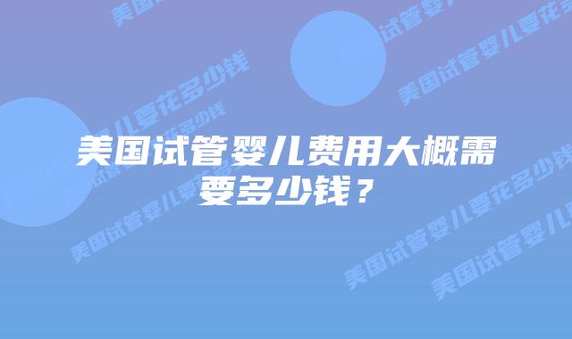 美国试管婴儿费用大概需要多少钱?