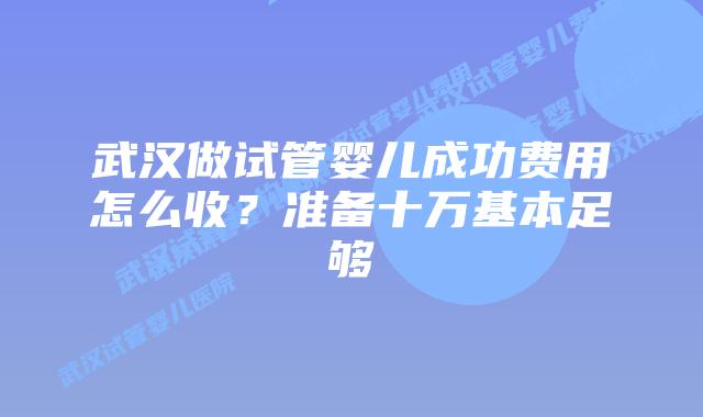 武汉做试管婴儿成功费用怎么收?准备十万基本足够