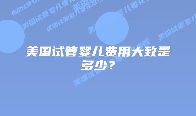 美国试管婴儿费用大致是多少？