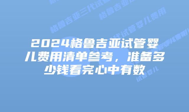 2024格鲁吉亚试管婴儿费用清单参考，准备多少钱看完心中有数
